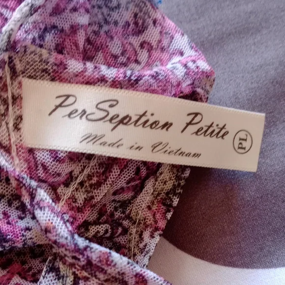 Perseption Pink and Blue Patterned Blouse - Picture 2 of 9